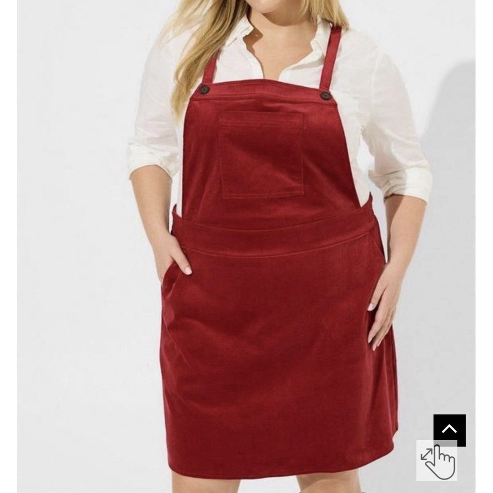 Torrid Mini Corduroy Overall Skirtall Maroon Size 3X